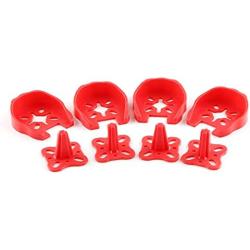 E-outstanding 8 Pcs 2204/2205/2206 FPV Motor Guard Mount Protective Motor Caps for XR215 DL220 QAV250 ZMR250 Racing Drone Quadcopter, 4 Green 4 Red