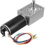 uxcell DC 24V 28RPM 50Kg.cm Self-Locking Worm Gear Motor with Encoder and Cable, High Torque Speed Reduction Motor