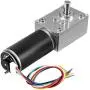 uxcell DC 24V 74RPM 25Kg.cm Self-Locking Worm Gear Motor with Encoder and Cable, High Torque Speed Reduction Motor