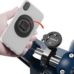 Bike Phone Mount,Motorcycle CellPhone Holder with Universal Adapter,Bicycle Out Front Handlebar Mount for Mountain Bike,Scooter,Electric,MTB and Road Bike-Compatible with iPhone/Samsung/Google-2nd Gen