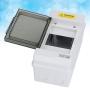 Distribution Protection Box, 8.07 x 4.13 x 3.94in IP66 Waterproof Transparent Cover Electrical Circuit Breaker Power Switch Controller 4 DIN Rail Outdoor Junction Box for Communication(4 Way)