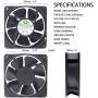 SXDOOL EC Motor Cooling Fan, 120mm Fan, 120mm 38mm AC 110V 115V 120V 220V 240V, Dual Ball Bearing 3000RPM Powerful