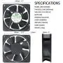 SXDOOL EC Motor Cooling Fan, 120mm Fan, 120mm 38mm AC 110V 115V 120V 220V 240V, Dual Ball Bearing 3000RPM Powerful