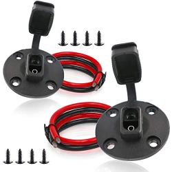 iMESTOU SAE Plug Solar SAE Socket Weatherproof Sidewall Port DIY Cord 12AWG SAE Cable Quick Disconnect Solar Panel Mount for Motorcycle Solar Generator Battery Chargers (2PCS)