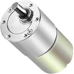 PLUMIA Gear Motor DC 24V 100RPM Eccentric Output Shaft 37mm Diameter Gearbox High Torque Electric Micro Speed Reduction Geared Motor