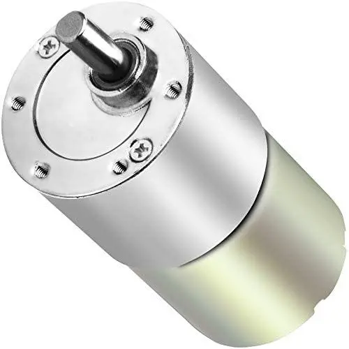 PLUMIA Gear Motor DC 24V 100RPM Eccentric Output Shaft 37mm Diameter Gearbox High Torque Electric Micro Speed Reduction Geared Motor