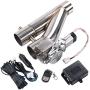 RALBDX Universal Electric Exhaust Remote Controller Motor E-cut Dual Out Valve Electric Exhaust Cutout 2.5 inch Y Pipe with Remote Kit (2.5“)