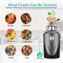 HISSUN Garbage Disposal with Power Cord,1 HP Continuous Feed Kitchen Waste Disposer,Household Food Waste Disposer with Super Quiet Motor & Dishwasher Connection,Gray