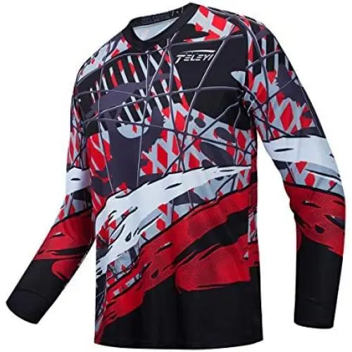 JPOJPO Downhill Cycling Jersey Mens Racing Jersey Long Sleeve MTB Bicycle Clothing Bike Shirt Motorcycle S-4XL