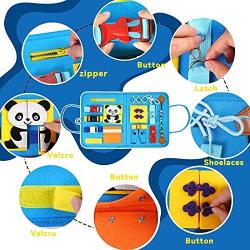 Panda Busy Board,Preschool Montessori Toys Toddler Toys Learning Toys ,Sensory Board for Fine Motor Skill,Montessori Learning Education Toys,Bag Design for Airplane or Car Travel