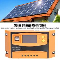 12V/24V Solar Charge Controller , Controllers Motor Speed Controllers ABS Solar Charge Discharge Regulator Large Display Screen Waterproof Photovoltaic Controller for Electronic Products[10A]