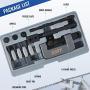 Orion Motor Tech Chain Breaker Tool Kit, 13pc Motorcycle Chain Breaking Riveting Hand Tool Set, C Frame 3 Anvils 6 Break Tips, Pro Bicycle and Motorcycle Repair Kit for Cam and 25 to 630 Chains, Gray