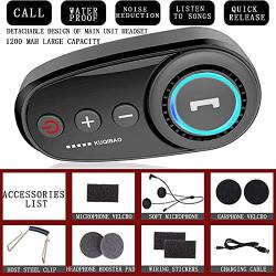 Detachable Motorcycle Helmet Bluetooth Headset, Outdoor Headset, Waterproof Motorcycle Sports Headset, Speaker Hands-Free, Music Call Control, auto-Answer, 60 Hours Playback time System