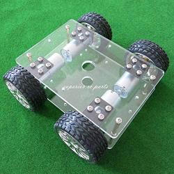 Vehicles-OCS Acrylic Intelligent Smart 170120 Car with Four 370 Gear Motor 4WD Chassis Tracking Robot for DIY Micro Robot Model Lovers YLBZ A