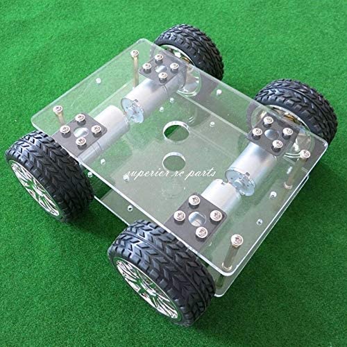 Vehicles-OCS Acrylic Intelligent Smart 170120 Car with Four 370 Gear Motor 4WD Chassis Tracking Robot for DIY Micro Robot Model Lovers YLBZ A