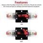 ANJOSHI 20 Amp Resettable Fuse Holder Circuit Breaker, with Manual Reset Waterproof Switch for RV Car Audio Marine Boat Motor Truck Inverter Home Solar System Replace Fuse 20A-150A/12V-42V DC (20A)