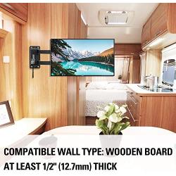 Mounting Dream UL Listed Lockable RV TV Mount for Most 17-43 inch TV, RV Mount for Camper Trailer Motor Home Boat Truck, Full Motion Unique One Step Lock RV TV Wall Mount, VESA 200mm, 44 lbs, MD2210