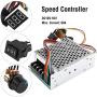 NB PWM DC Motor Speed Controller, DC10-55V60A with Forward-Brake-Reverse Switch, Ajustable Potentiometer & LDE Digital Display