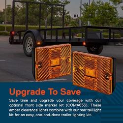 LED Trailer Light Kit w/Amber Marker Lights [DOT FMVSS 108] [SAE AIS2T2/APC/L] [TBT & License Plate Light & Wiring Harness] [IP67 Submersible] Motorcycle Boat Utility Trailer Tail Brake Light Kit