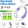 WACZJ Neck Fan USB Rechargeable 3 Speeds Ultra Quiet Long Battery Life Headphones Design for Outdoor Suitable for Running and Climbing,Purple