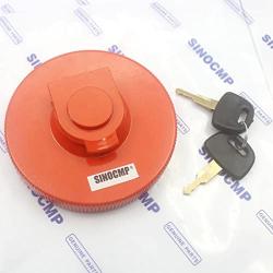 Excavator Fuel Tank Cap - SINOCMP 2 Key Fuel Tank Cap Assy For Hitachi EX200-2 EX120-2 Locking Fuel Cap Excavator Parts, 3 Month Warranty