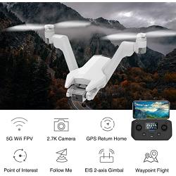 GoolRC GPS Drone with 2.7K Camera for Adults, 2-Axis Gimbal, EIS Anti-Shake, 5G WiFi FPV RC Quadcopter with Brushless Motor, Auto Return Home, Follow Me, 26mins Flight Time, ​Storage Bag and 3 Battery
