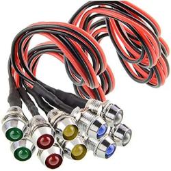 Amotor 10 pcs/Lot LED Indicator Light Lamp Pilot Dash Directional Car Truck Boat Blue red Green Yellow White (Tricolor)