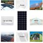 AUECOOR 400 Watt 18 Volt 12 Volt Solar Panel Monocrystalline Solar Bundle Kit, Solar Charging System with 40A LCD Solar Controller for RV， Boat，Motorhome，Marine Off Grid System 12V Battery