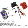 Brush Power Set, Durable 540 Brushed Motor with Cooling Fin + 45A Brushed ESC Set for 1/10 RC Buggy Truggy Truck(Orange)