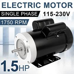 1.5HP Electric Motor General Purpose Single Phase Motor 1750RPM 56C 115/230V 5/8