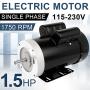 1.5HP Electric Motor General Purpose Single Phase Motor 1750RPM 56C 115/230V 5/8