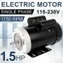 Moteur électrique polyvalent 1,5 CV, 1750 tr/min, 56C, 115/230V, arbre 5/8