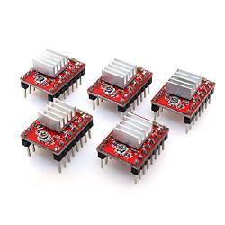 BIQU A4988 Compatible StepStick Stepper Motor Driver Module with Heat Sink for 3D Printer Controller Ramps 1.4(Pack of 5pcs)