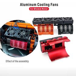 Surpass Hobby Brushless Motor Aluminum Double Cooling Fans 8.4V 16000RPM Rapid Cooling for 55MM 56MM 58MM 1/5 RC Car Brushless Motor (Orange)