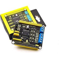 KEYESTUDIO L298P Motor Driver HAT Shield GPIO for Raspberry Pi Model B/B+/A+/2/3/4 Zero and Zero W, High-Power Motor Speed Control Board Dual H Bridge with IR Receiver