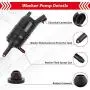OTUAYAUTO QWP022 Front Windshield Washer Pump w/Grommet - Compatible with Chevrolet (Chevy), GMC, Buick, Pontiac, Oldsmobile, Isuzu, & Cadillac - OEM #: 22127652, 22127653, 89025062, 89001122