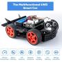 SunFounder Raspberry Pi Car Robot Kit, 4WD HAT Module, Ultrasonic Sensor, Velocity Measurement Module etc. Electronic DIY Robot Kit for Teens and Adults, Raspberry Pi/TF Card/Battery not Included