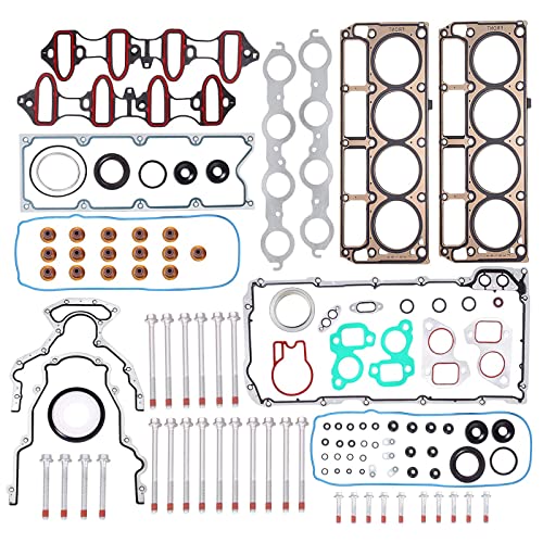 VINAUO MLS Full Cylinder Head Gasket Set w/Head Bolts HS26282PT ES72173 (1st Generation) for Avalanche Suburban Express Savana 1500 5.3L Sierra 1500 Tahoe GMC Yukon Envoy Buick Cadillac 4.8L 5.3L V8