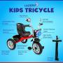 Lazery Bike With Air Tires - Interactive Kids Tricycle For Toddlers with Basket, Lights, Horn - Mini Riding Toy for Training Motor Skills, Learning Balance - Christmas & Birthday Gifts For Girls, Boys