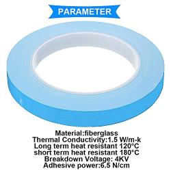 DKARDU 15mm x 25m Thermal Conductive Double Side Adhesive Tape Thermal Adhesive Tape Cooling Tape for Heatsinks, LED Lights, IC Chip, CPU, GPU with 1.5m Measuring Tape