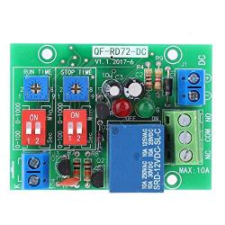 RD72-DC-12V Infinite Cycle ON Off Relay Module, DC 12V Adjustable Delay Time Trigger Delay Switch Infinite Loop Relay