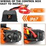 ZESUPER 12V 13500 lb Load Capacity Electric Winch Synthetic Rope Hook Winch Kit Waterproof IP66 Electric Winch with Hawse Fairlead and 2 in 1 Wired Handle and Wireless Remote