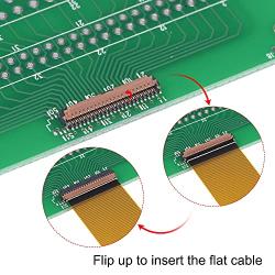 uxcell Flexible Flat Ribbon Cable with Converter Board 0.3mm 45P 60mm DIP 2.0mm 2.54mm