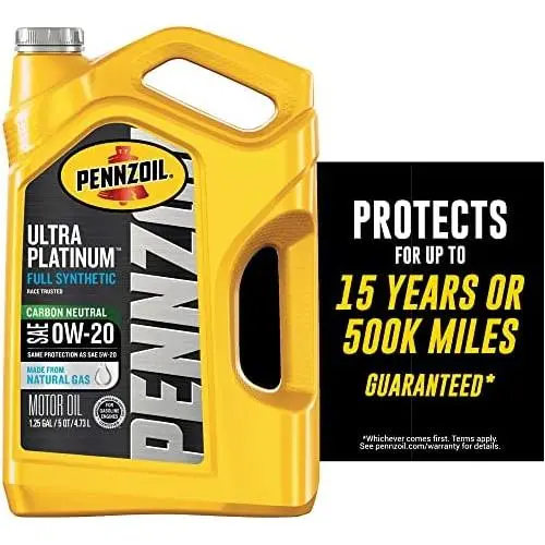 Pennzoil Ultra Platinum Full Synthetic 0W-20 Motor Oil (5-Quart, Single Pack)