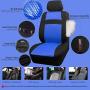 CAR PASS Rainbow Universal Fit 3D Air Mesh Car Seat Cover with 5mm Composite Sponge Inside,Airbag Compatible (Black Blue)