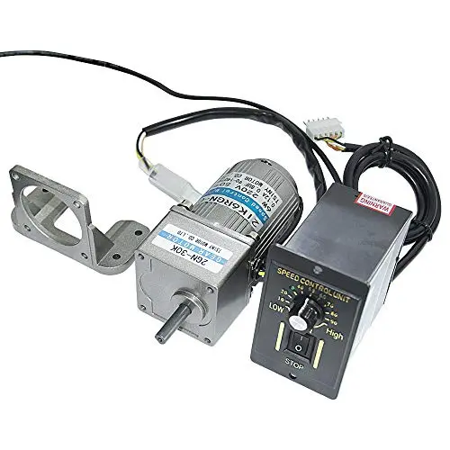 Bemonoc 6 Watts AC 110V 50HZ 28RPM Gear Reducer Motor 60HZ 35RPM with Speed Controller Speed Adjustable Variable CW CCW for Petrochemical