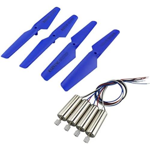 Upgraded Spare Parts Motor Main Blade Propellers Motors Replacement Propellers for Syma X5 X5C X5S X5SC X5SW RC Quadcopter Mini Drone Toy (Blue)