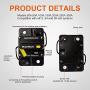 BULVACK 50 Amp Circuit Breaker with Manual Reset for Car Marine Trolling Motors Boat ATV Manual Power Protect for Audio System Fuse, 12V-48V DC (50A)