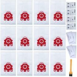 12 Pack FJM Vacuum Bags Compatible with Miele FJM Bags AirClean 3D Efficiency Vacuum Cleaner, Include 4 Pair Pre-Motor and Post-Motor Filters