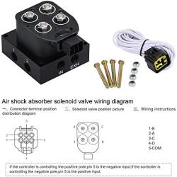 PTNHZ Universal 1/4 NPT 0-200Psi 12V Control Air Bag Suspension 2Corner Block Manifold Solenoid Valve For Auto Motorcycle